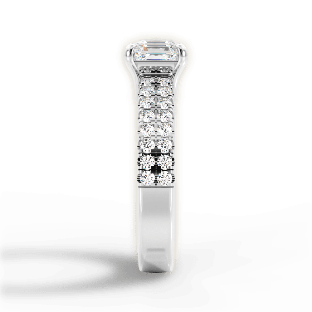 Kayla Asscher Cut Lab Grown Diamond Platinum Engagement Ring - View 4