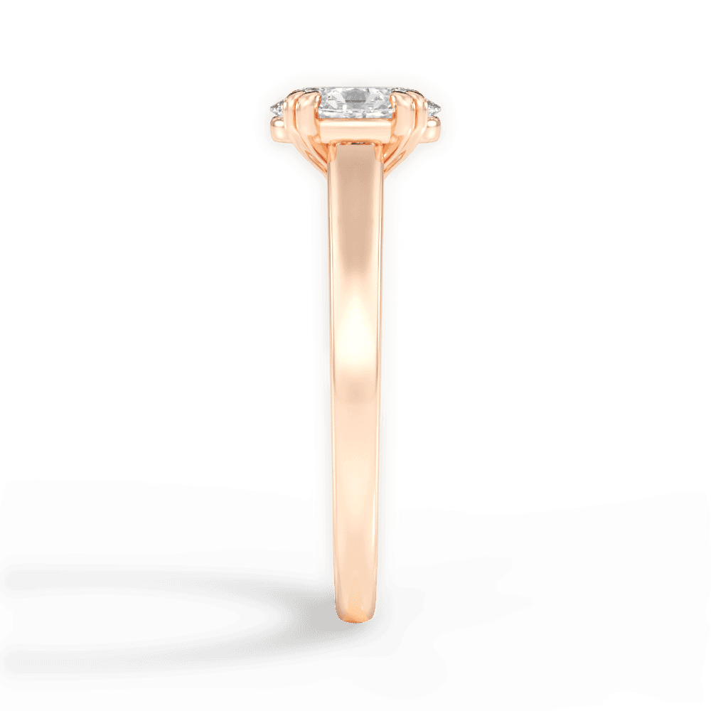 Courtney Oval Cut Lab Grown Diamond 18Kt Rose Gold Engagement Ring - View 2