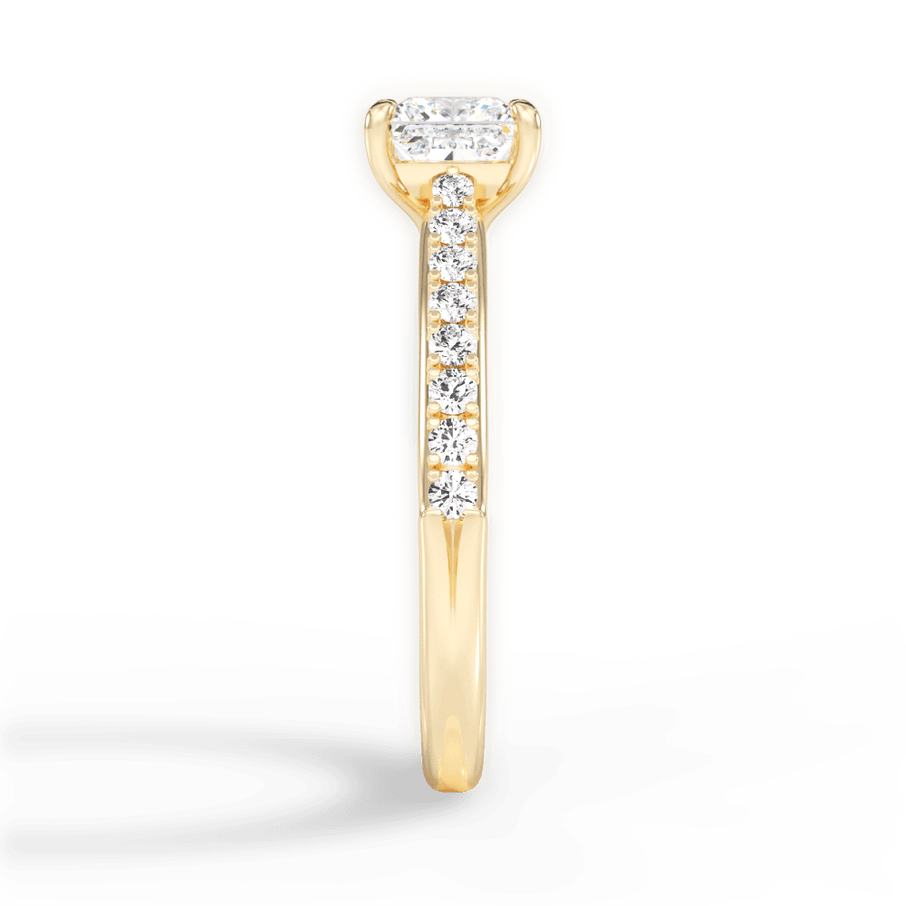 Elizabeth Princess Cut Lab Grown Diamond 18Kt Yellow Gold Engagement Ring - View 2