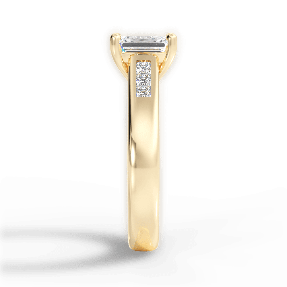 Brittany Emerald Cut Lab Grown Diamond 18Kt Yellow Gold Engagement Ring - View 4