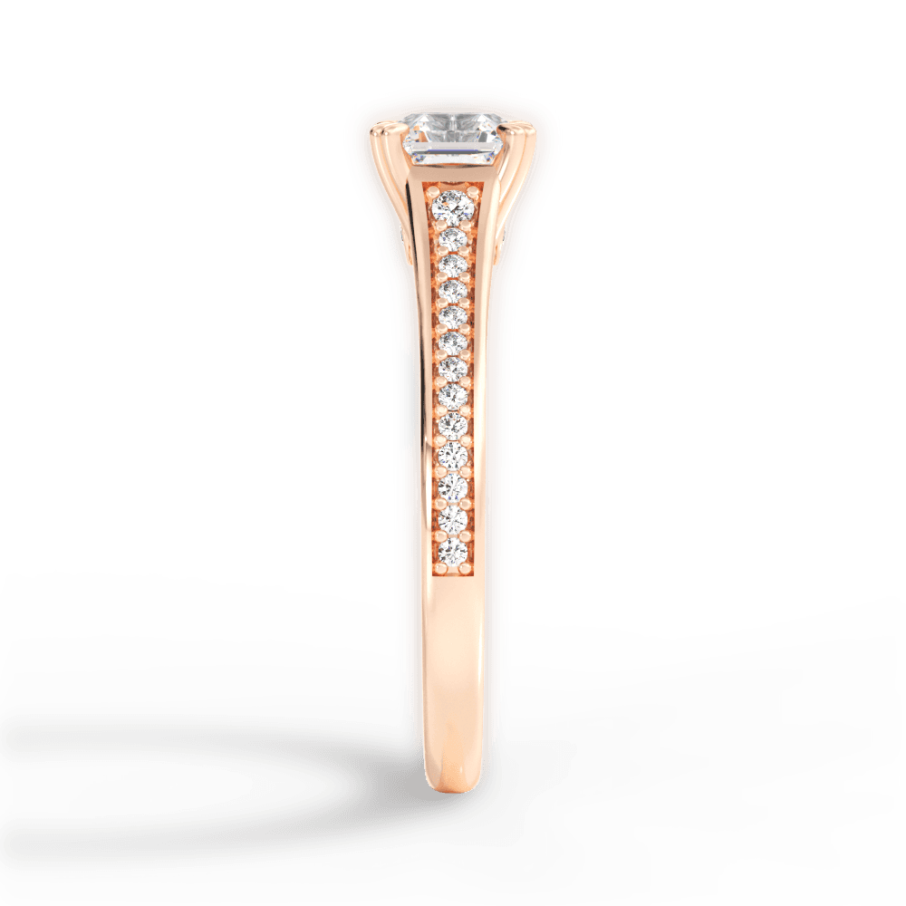 Delia Asscher Cut Lab Grown Diamond 18Kt Rose Gold Engagement Ring - View 4