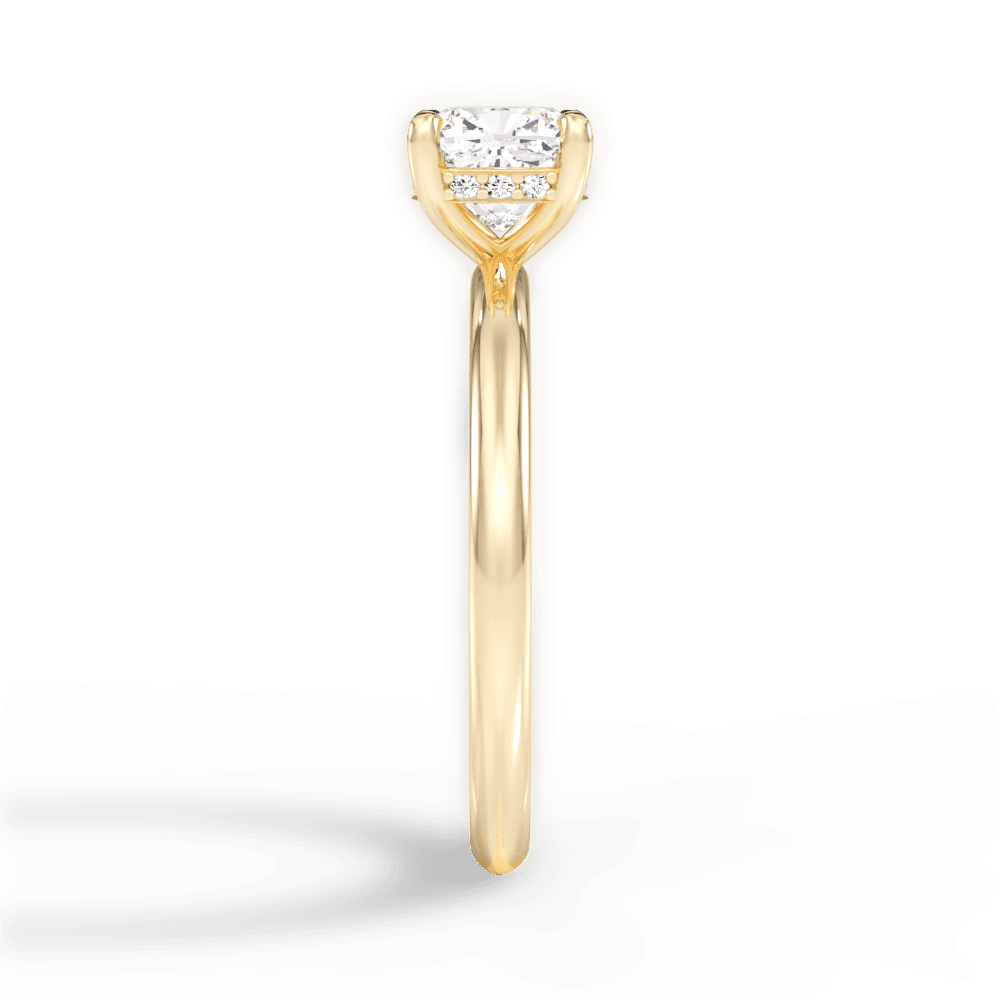 Brenda Cushion Cut Lab Grown Diamond 18Kt Yellow Gold Engagement Ring - View 3