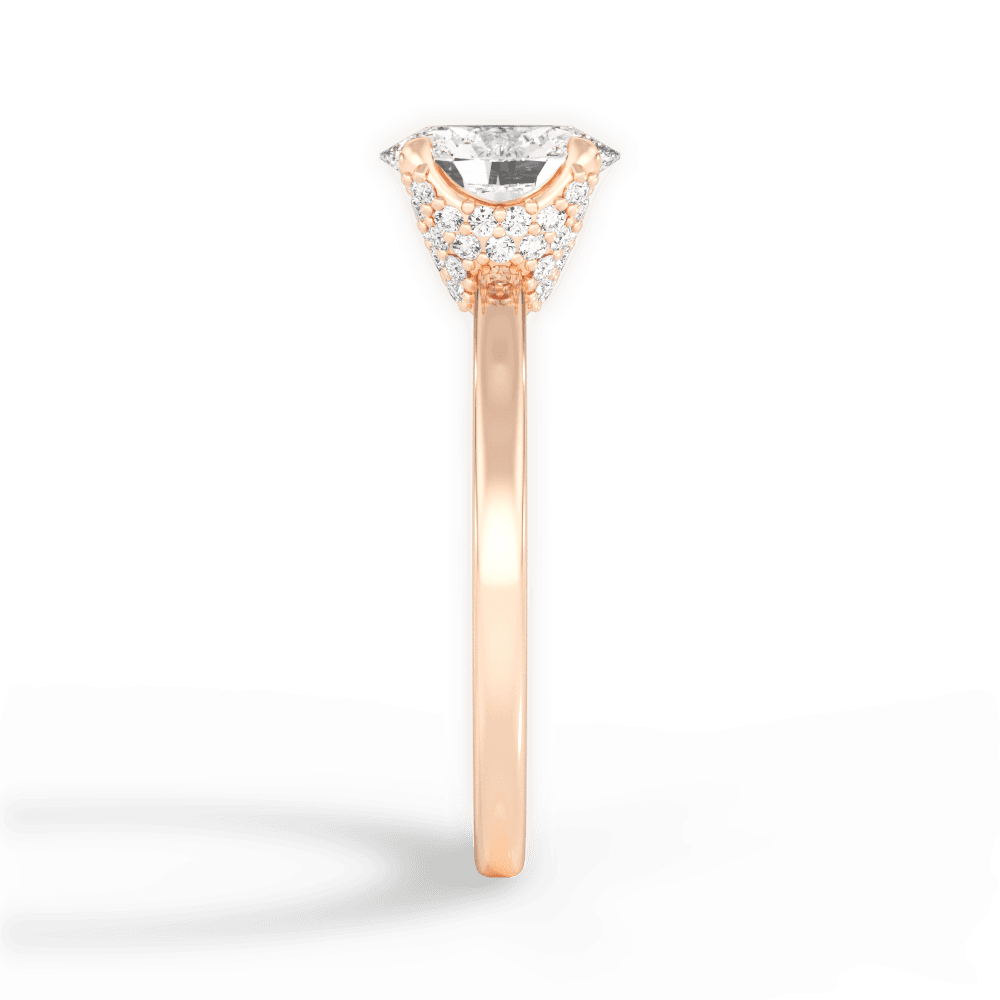 Gemma Oval Cut Lab Grown Diamond 18Kt Rose Gold Engagement Ring - View 3