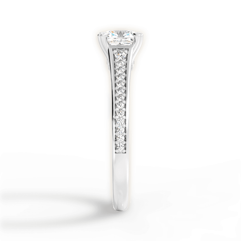 Delia Cushion Cut Lab Grown Diamond Platinum Engagement Ring - View 3