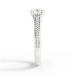 Delia Cushion Cut Lab Grown Diamond Platinum Engagement Ring - View 3