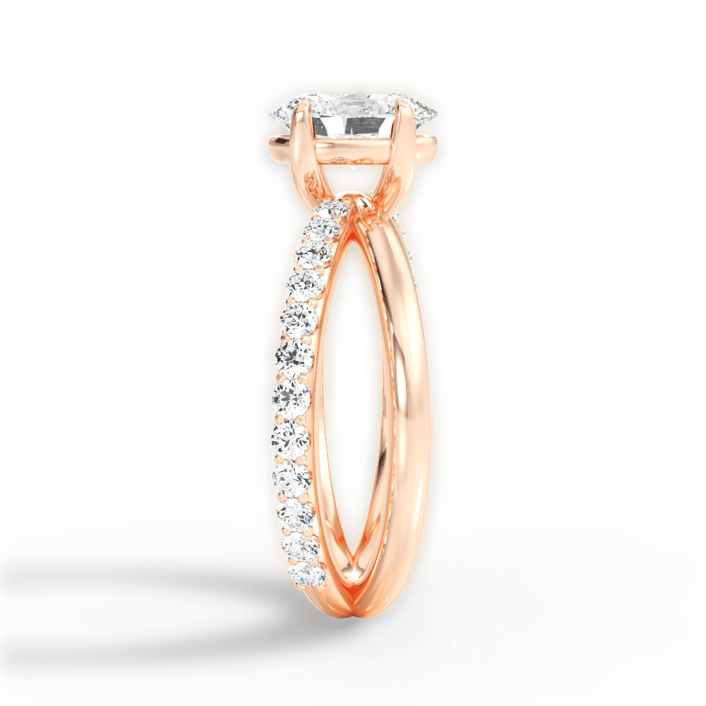 Jennifer Oval Cut Lab Grown Diamond 18Kt Rose Gold Engagement Ring - View 2