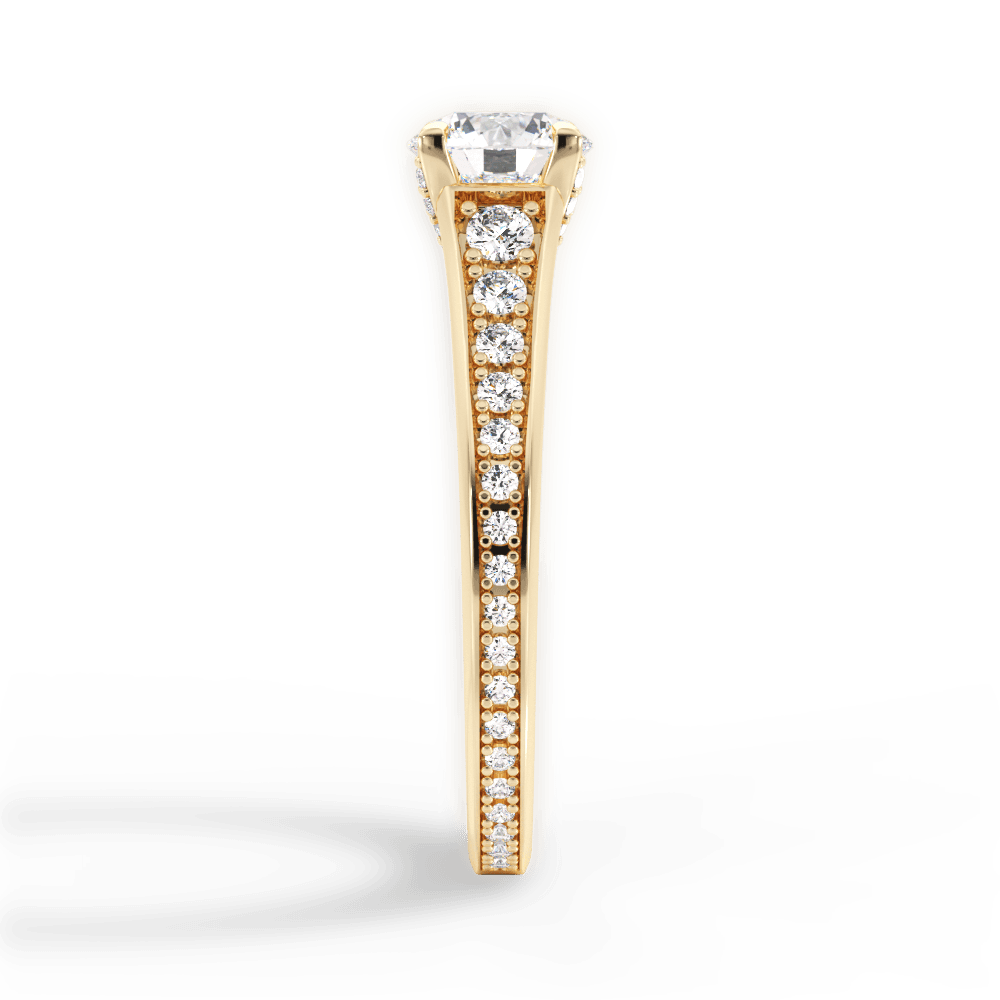 Leslie Round Cut Lab Grown Diamond 18Kt Yellow Gold Engagement Ring - View 3