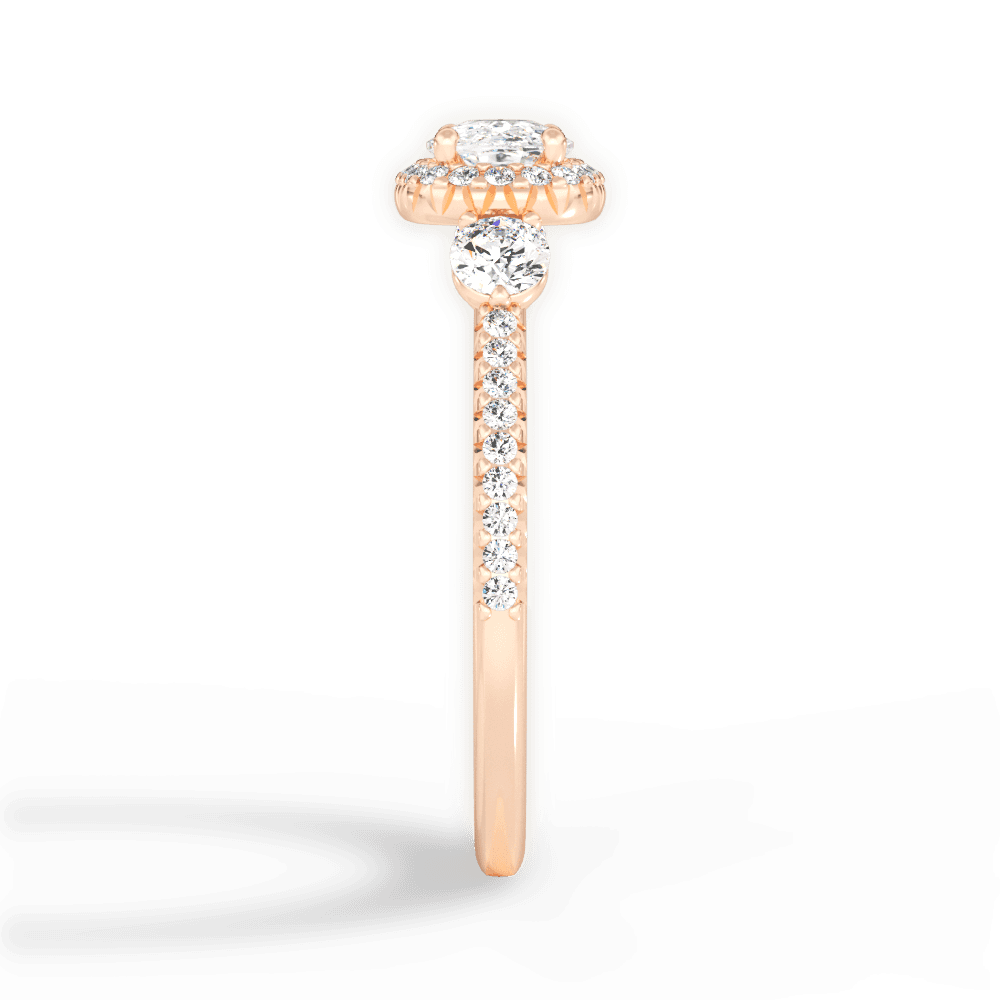 Kara Cushion Cut Lab Grown Diamond 18Kt Rose Gold Engagement Ring - View 3