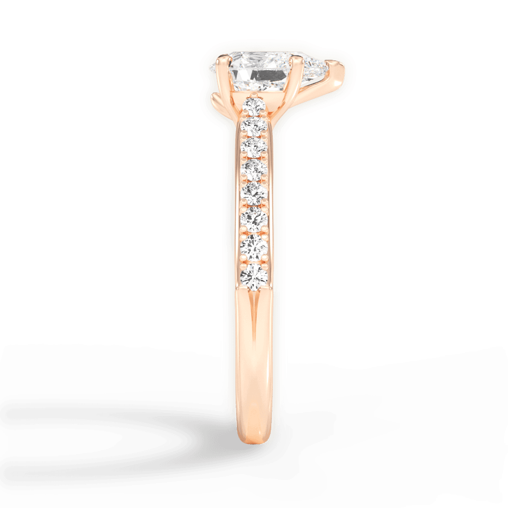 Elizabeth Pear Cut Lab Grown Diamond 18Kt Rose Gold Engagement Ring - View 4