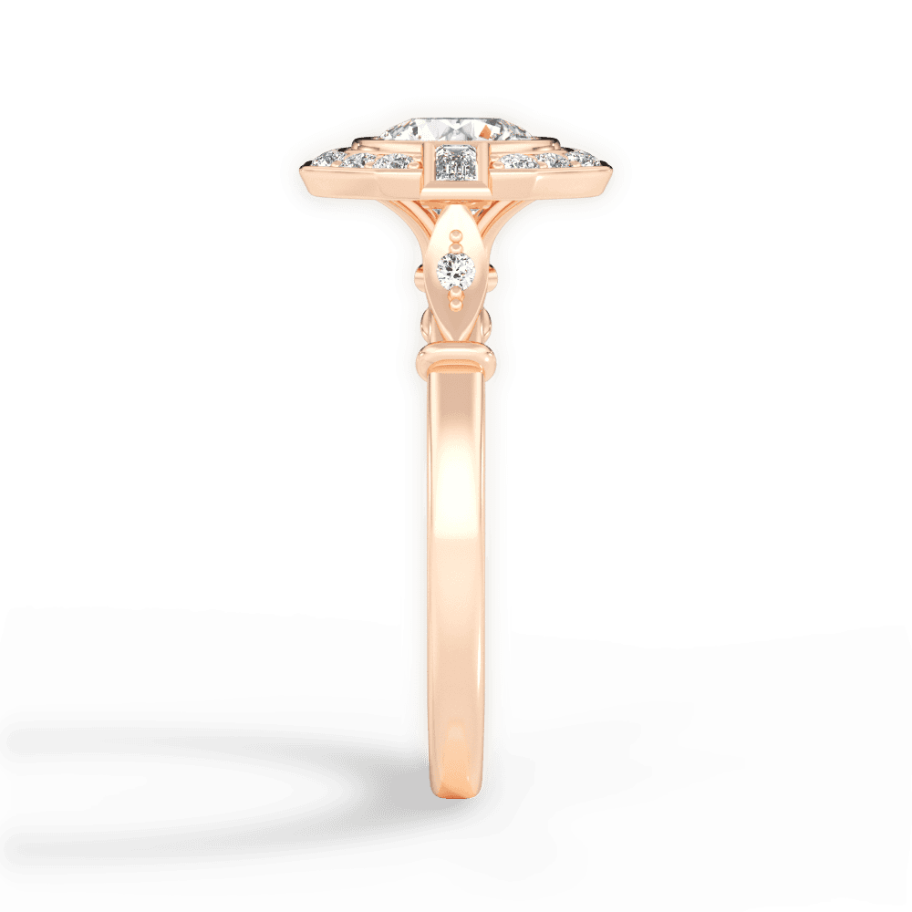 Jenna Round Cut Lab Grown Diamond 18Kt Rose Gold Engagement Ring - View 4