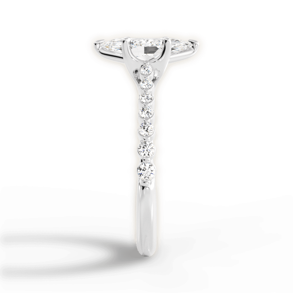 Dana Marquise Cut Lab Grown Diamond 14Kt White Gold Engagement Ring - View 2