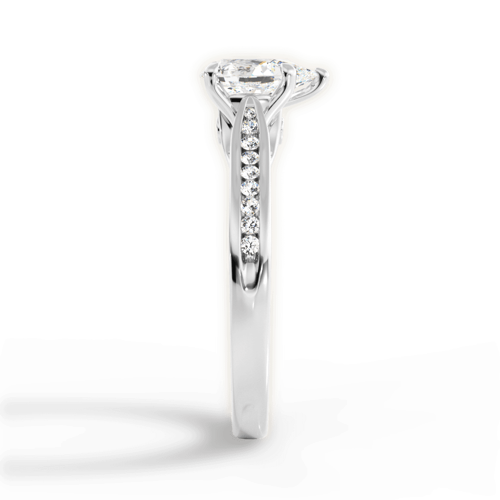 Elena Pear Cut Lab Grown Diamond Platinum Engagement Ring - View 2