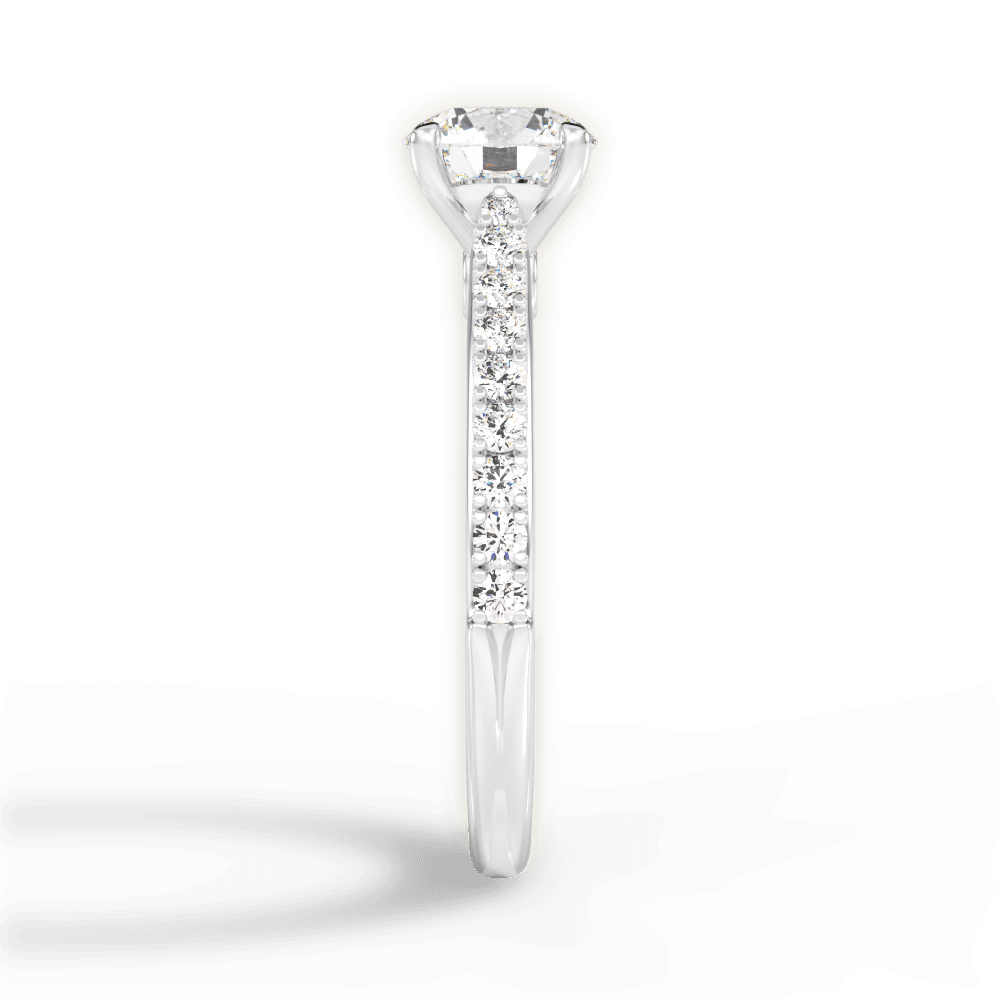 Frances Round Cut Lab Grown Diamond 14Kt White Gold Engagement Ring - View 2