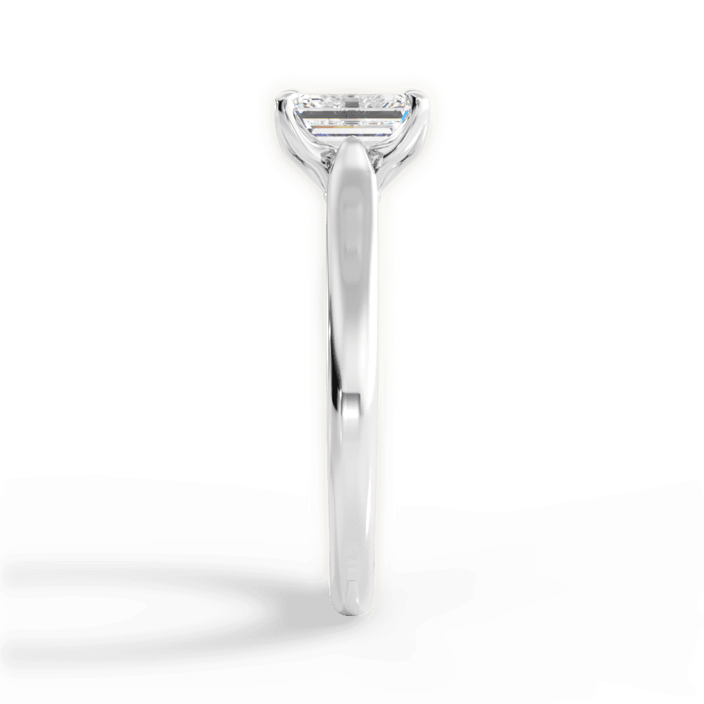 Carrie Emerald Cut Lab Grown Diamond 18Kt White Gold Engagement Ring - View 2