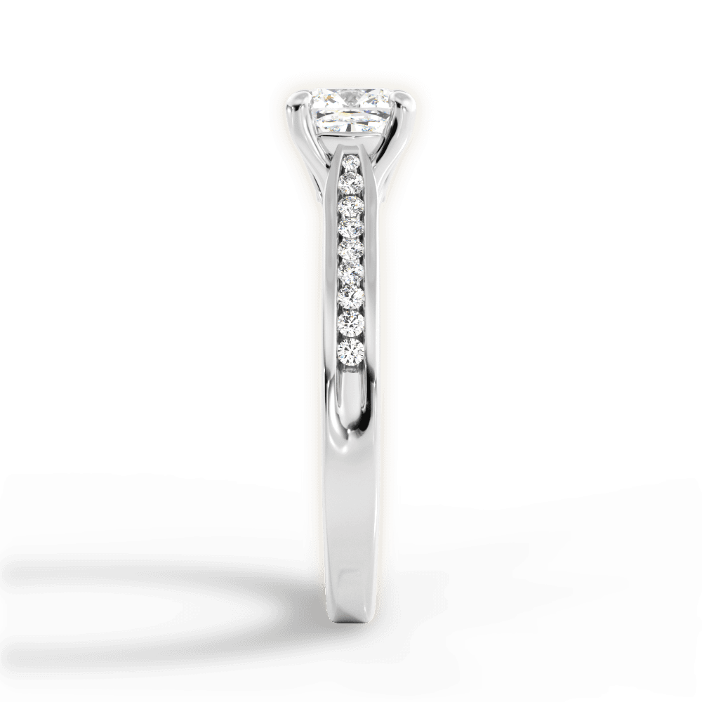 Elena Cushion Cut Lab Grown Diamond 14Kt White Gold Engagement Ring - View 4