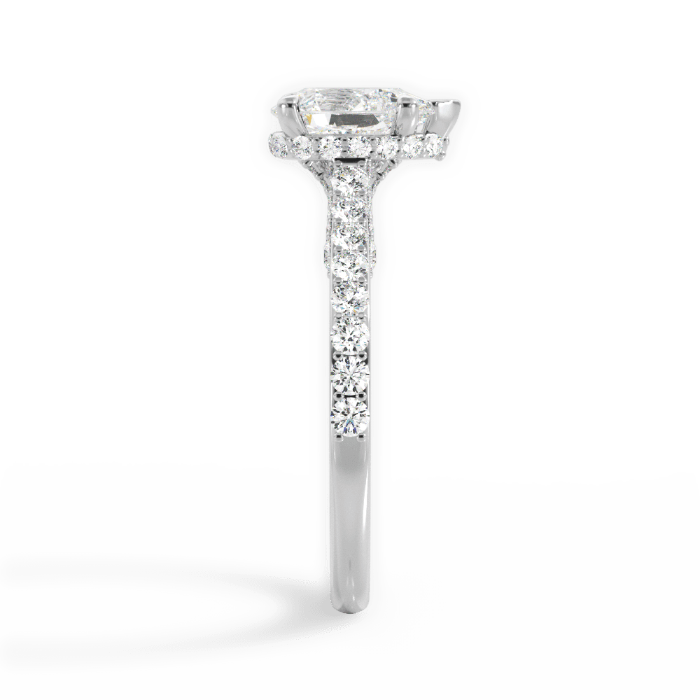 Laura Pear Cut Lab Grown Diamond 18Kt White Gold Engagement Ring - View 3