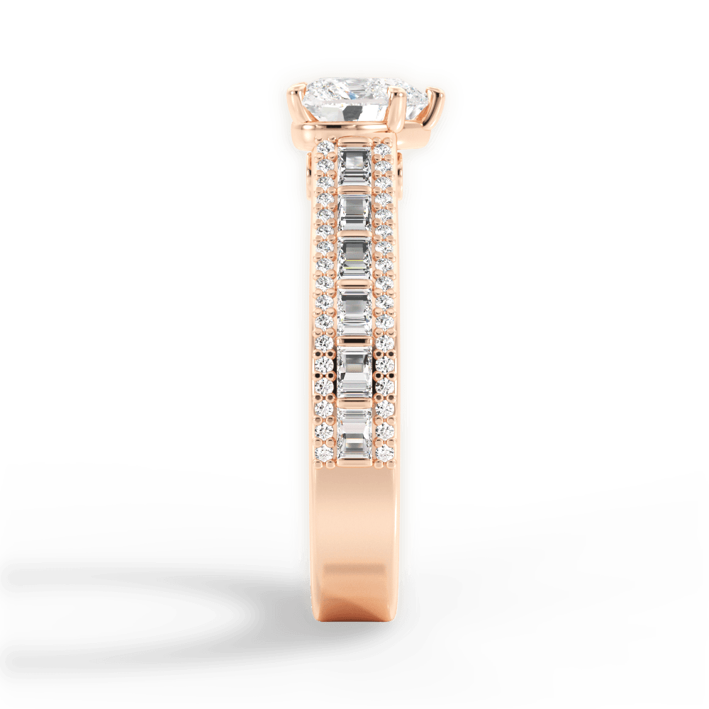 Lynn Heart Cut Lab Grown Diamond 18Kt Rose Gold Engagement Ring - View 4