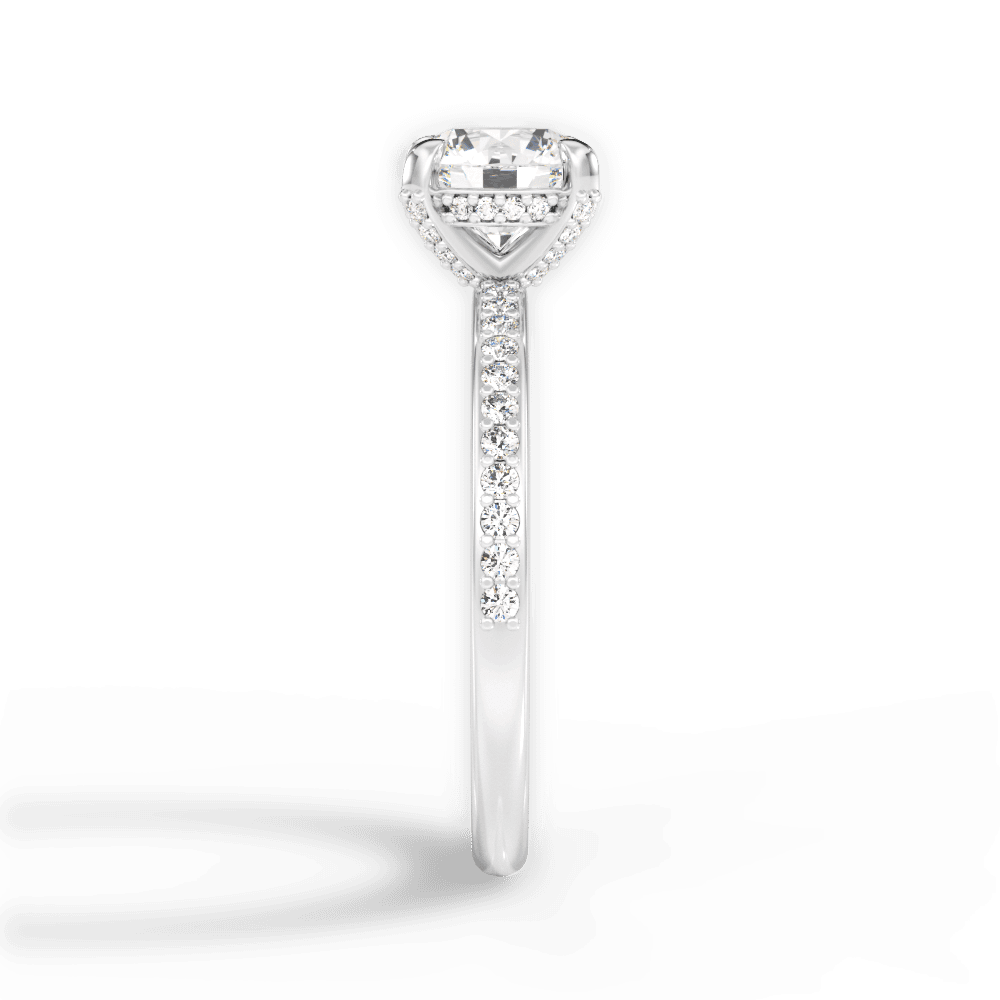 Janice Round Cut Lab Grown Diamond 18Kt White Gold Engagement Ring - View 4