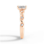 Emma Emerald Cut Lab Grown Diamond 18Kt Rose Gold Engagement Ring - View 4