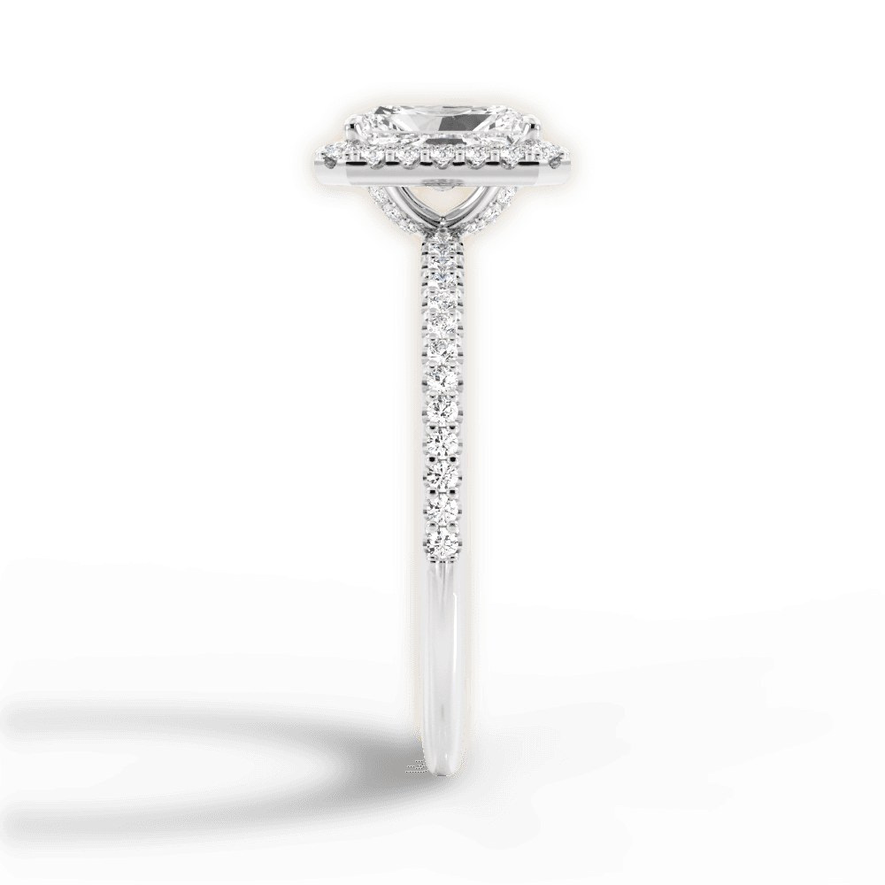 Joanne Radiant Cut Lab Grown Diamond 14Kt White Gold Engagement Ring - View 4