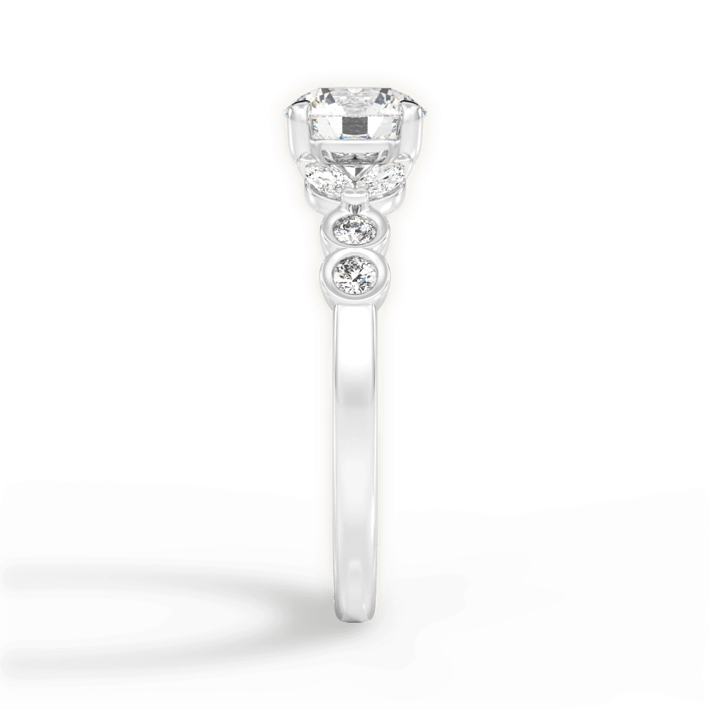 Evelyn Round Cut Lab Grown Diamond 14Kt White Gold Engagement Ring - View 4