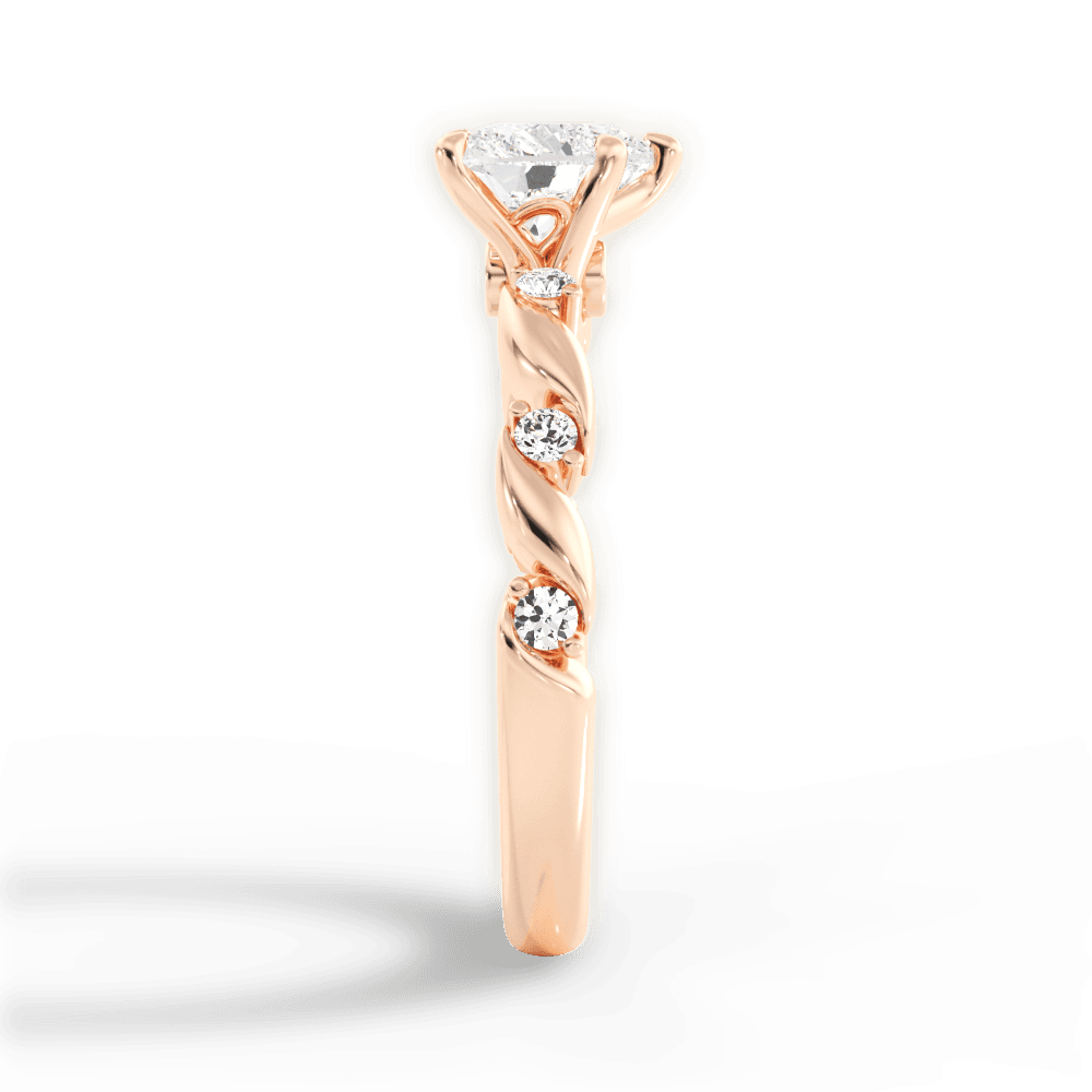 Emma Heart Cut Lab Grown Diamond 18Kt Rose Gold Engagement Ring - View 2