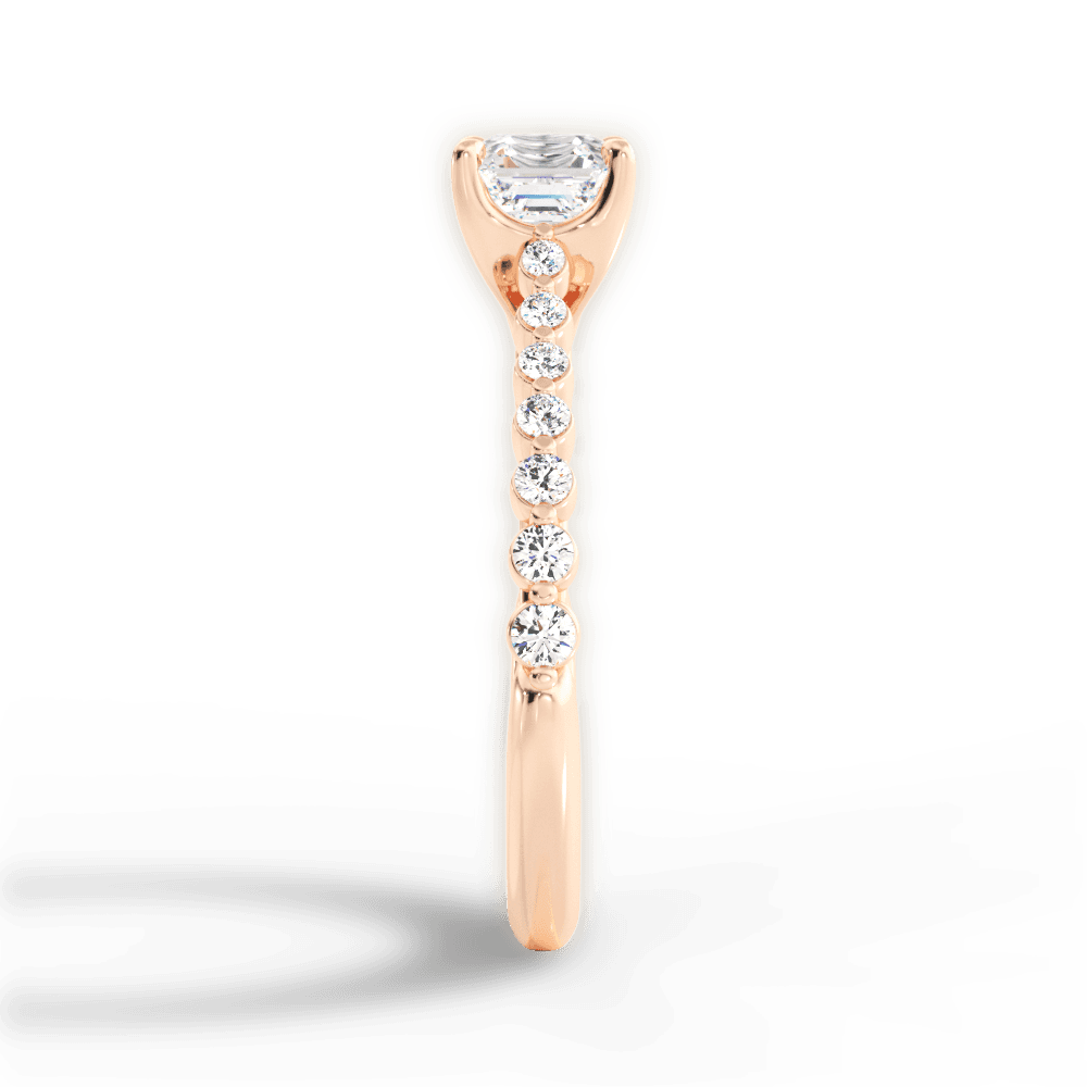 Dana Asscher Cut Lab Grown Diamond 18Kt Rose Gold Engagement Ring - View 3