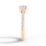 Dana Asscher Cut Lab Grown Diamond 18Kt Rose Gold Engagement Ring - View 3