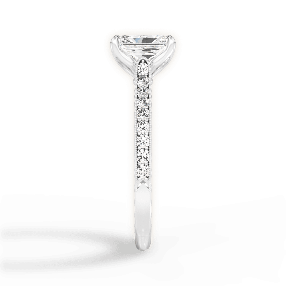Gilda Radiant Cut Lab Grown Diamond 14Kt White Gold Engagement Ring - View 4