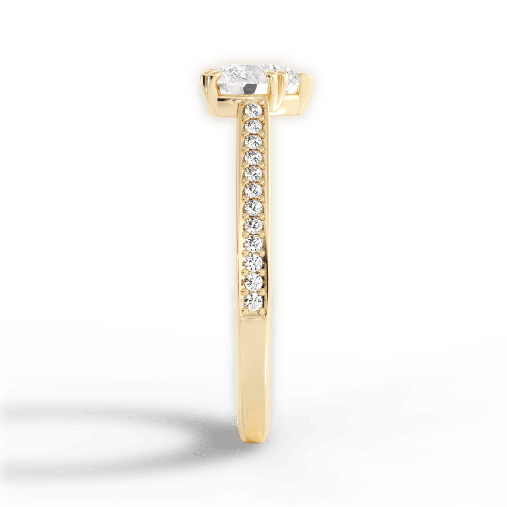 Denise Heart Cut Lab Grown Diamond 18Kt Yellow Gold Engagement Ring - View 3