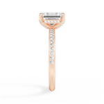 Janice Emerald Cut Lab Grown Diamond 18Kt Rose Gold Engagement Ring - View 2