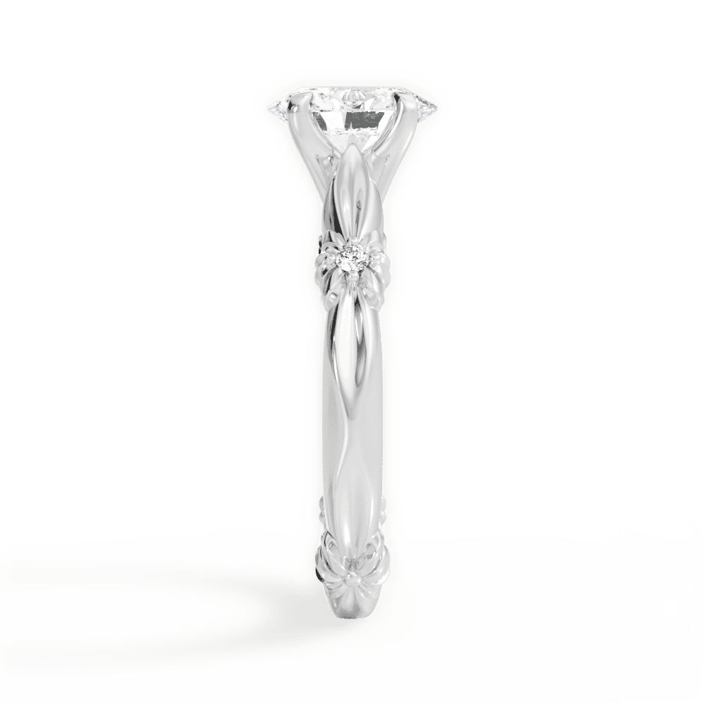 Claire Oval Cut Lab Grown Diamond 14Kt White Gold Engagement Ring - View 4