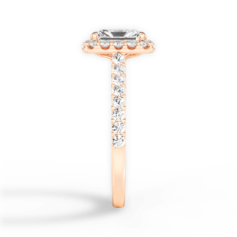Ingrid Radiant Cut Lab Grown Diamond 18Kt Rose Gold Engagement Ring - View 2