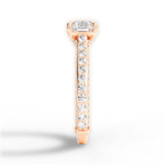 Lindsay Asscher Cut Lab Grown Diamond 18Kt Rose Gold Engagement Ring - View 3