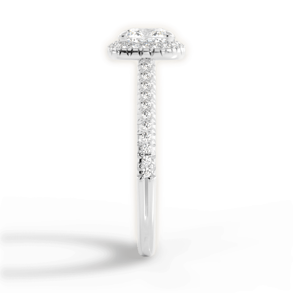 Jenny Cushion Cut Lab Grown Diamond Platinum Engagement Ring - View 3