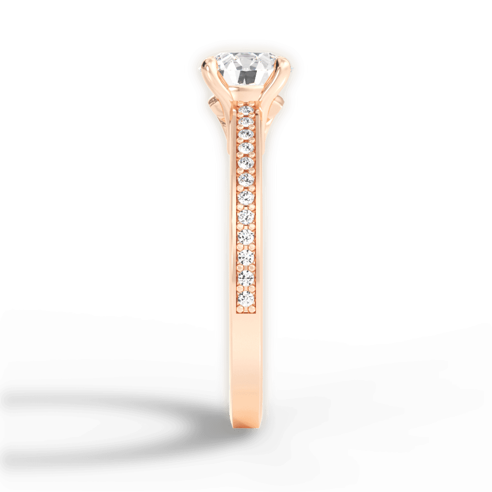 Donna Round Cut Lab Grown Diamond 18Kt Rose Gold Engagement Ring - View 4
