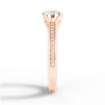 Donna Round Cut Lab Grown Diamond 18Kt Rose Gold Engagement Ring - View 4