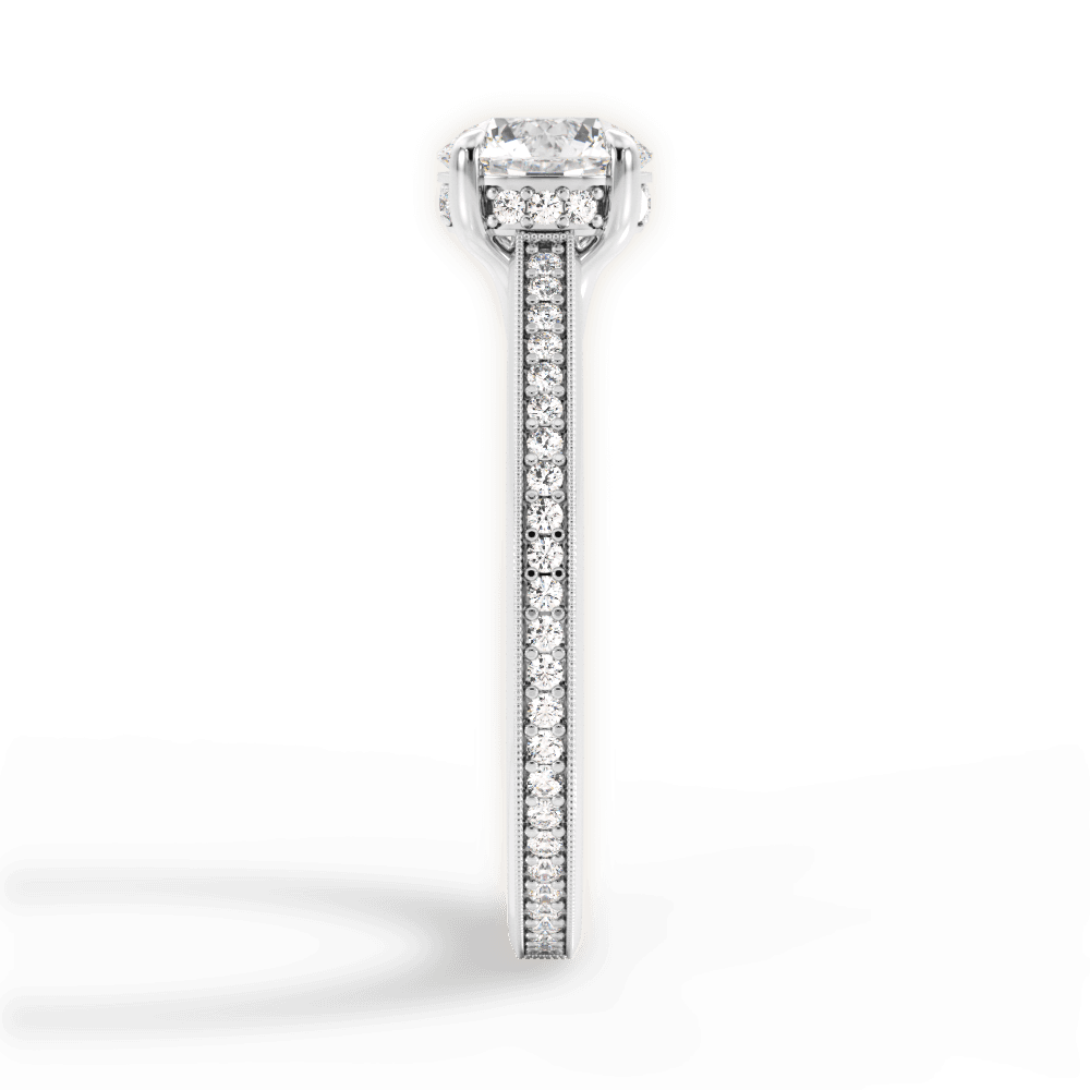Janet Round Cut Lab Grown Diamond 14Kt White Gold Engagement Ring - View 2