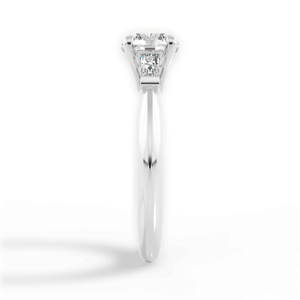 Emily Round Cut Lab Grown Diamond Platinum Engagement Ring - View 4