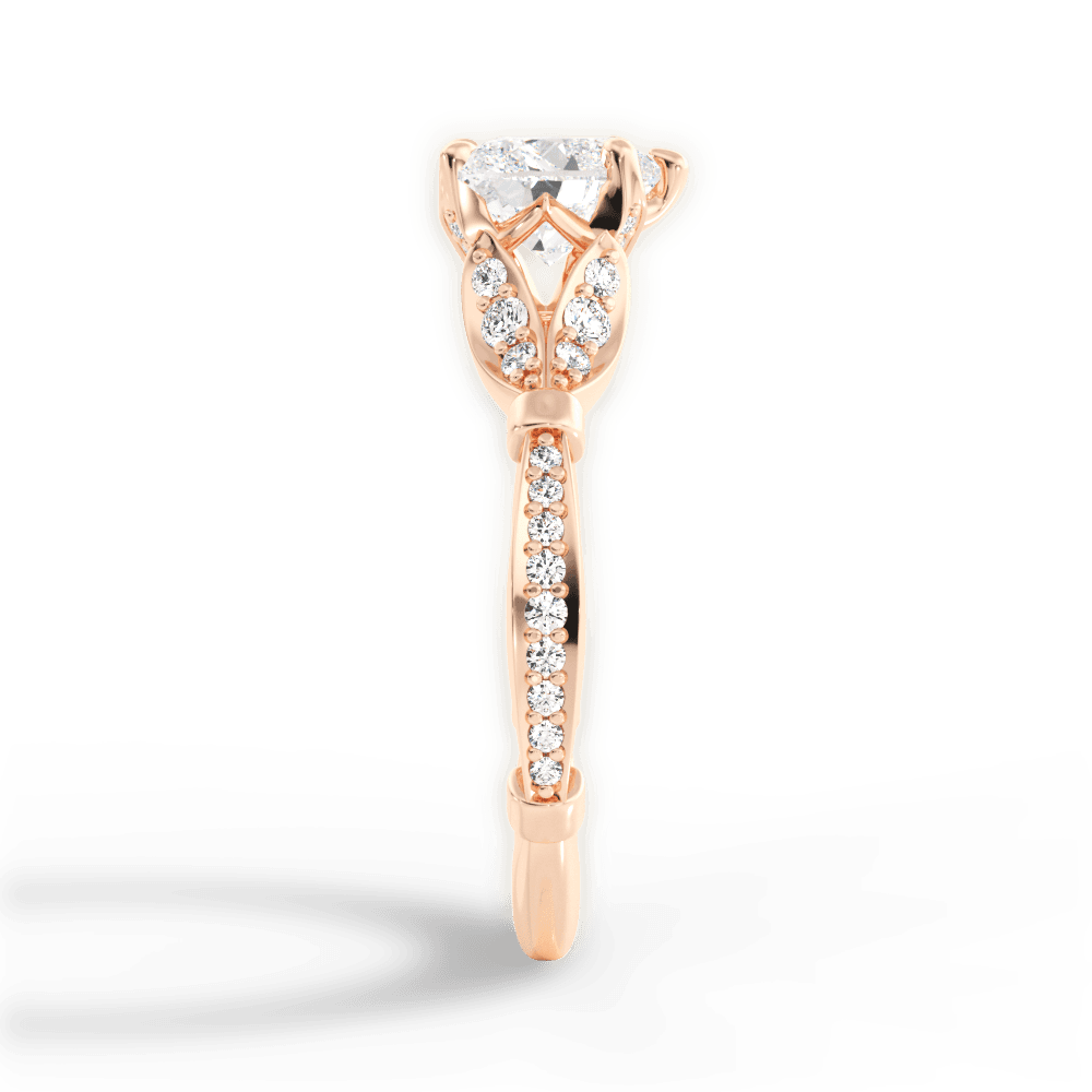 Geraldine Heart Cut Lab Grown Diamond 18Kt Rose Gold Engagement Ring - View 4