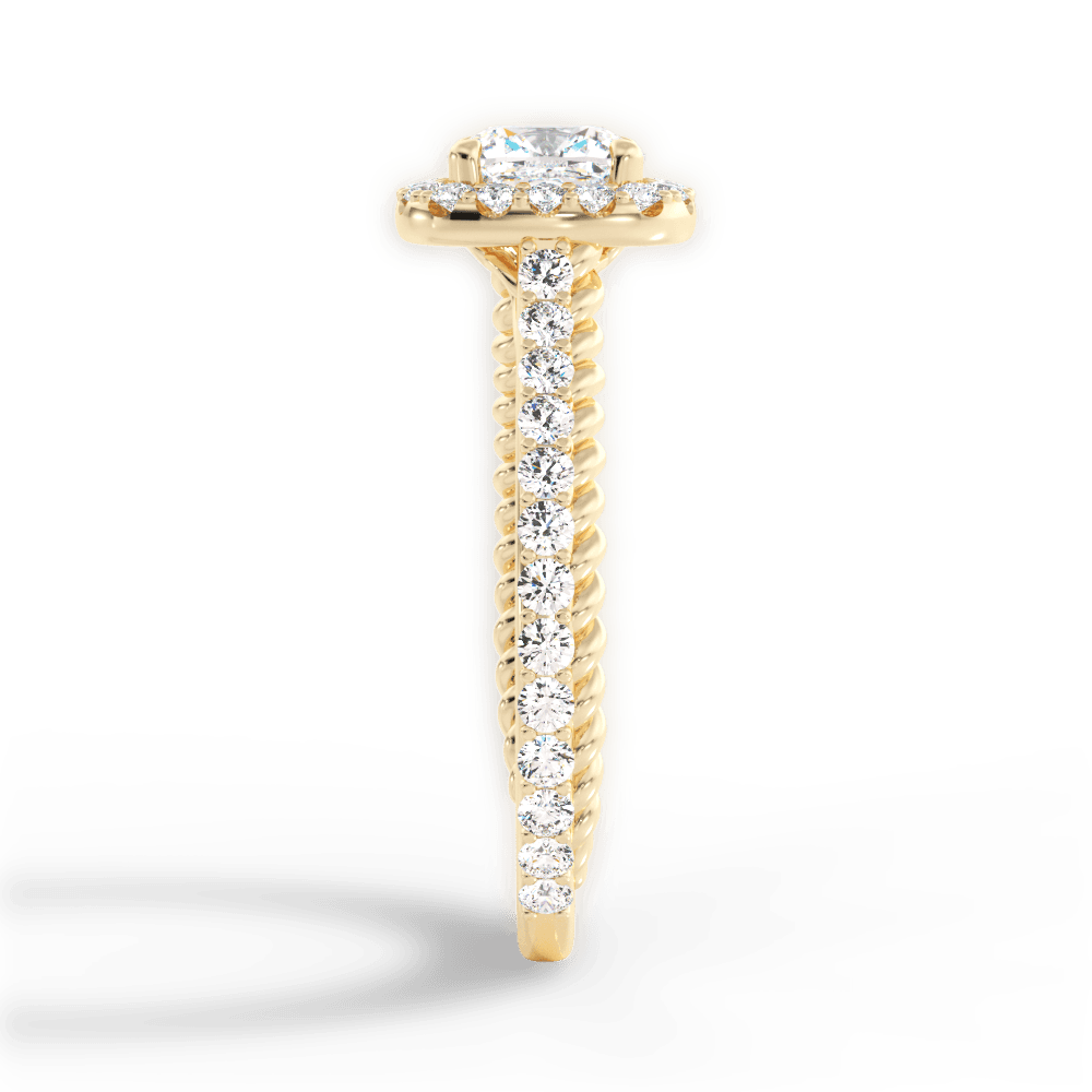 Kim Cushion Cut Lab Grown Diamond 18Kt Yellow Gold Engagement Ring - View 4
