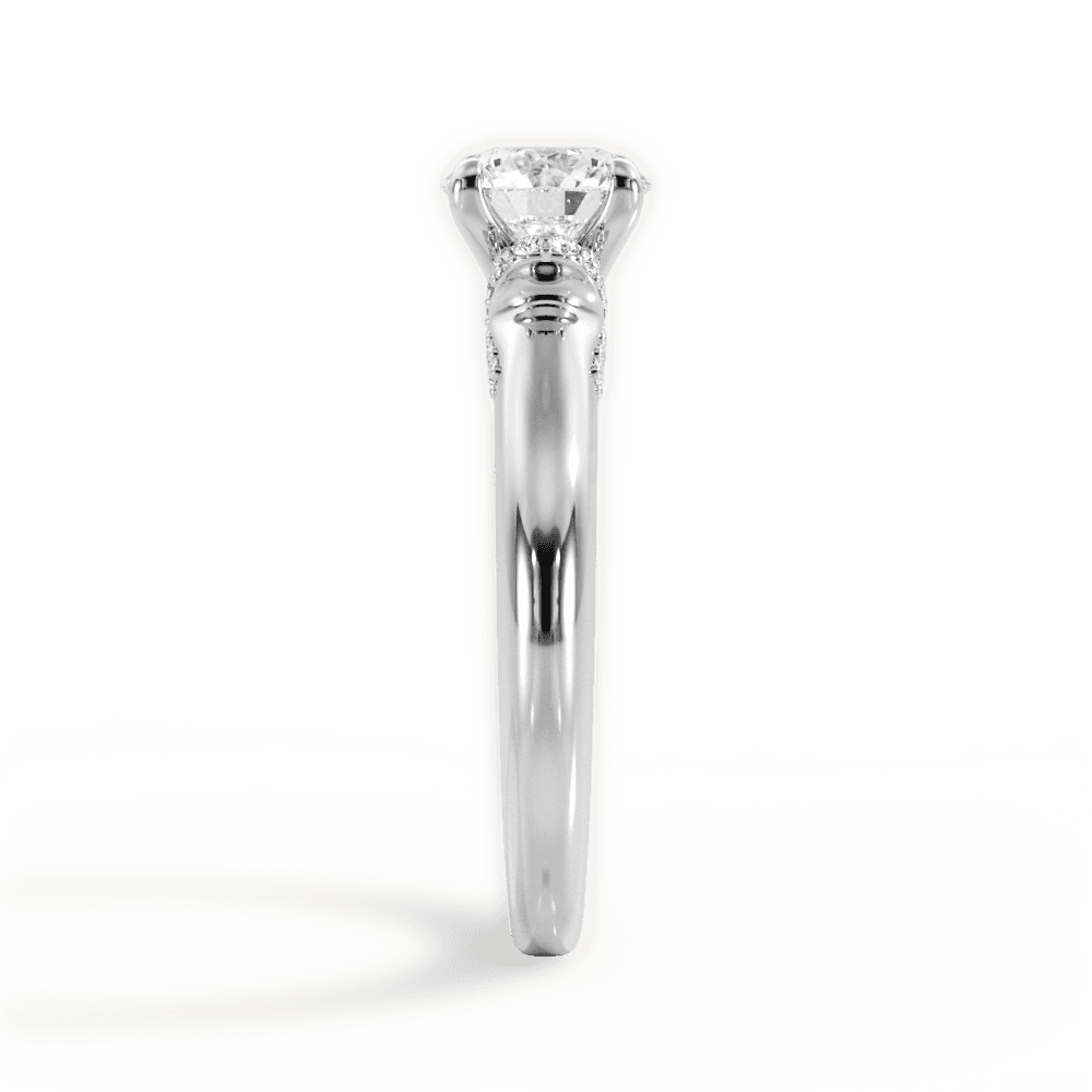 Florence Round Cut Lab Grown Diamond Platinum Engagement Ring - View 3