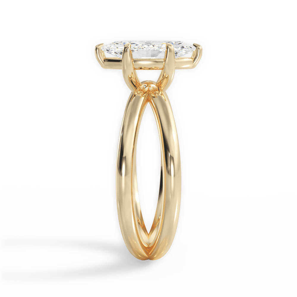 Ada Marquise Cut Lab Grown Diamond 18Kt Yellow Gold Engagement Ring - View 2