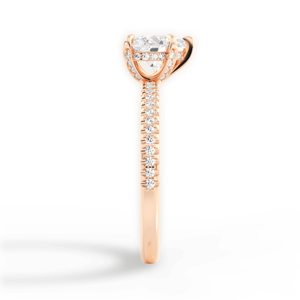 Helen Heart Cut Lab Grown Diamond 18Kt Rose Gold Engagement Ring - View 3