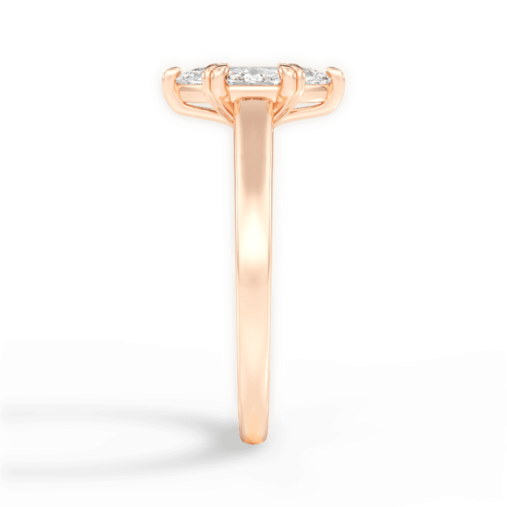 Courtney Marquise Cut Lab Grown Diamond 18Kt Rose Gold Engagement Ring - View 4