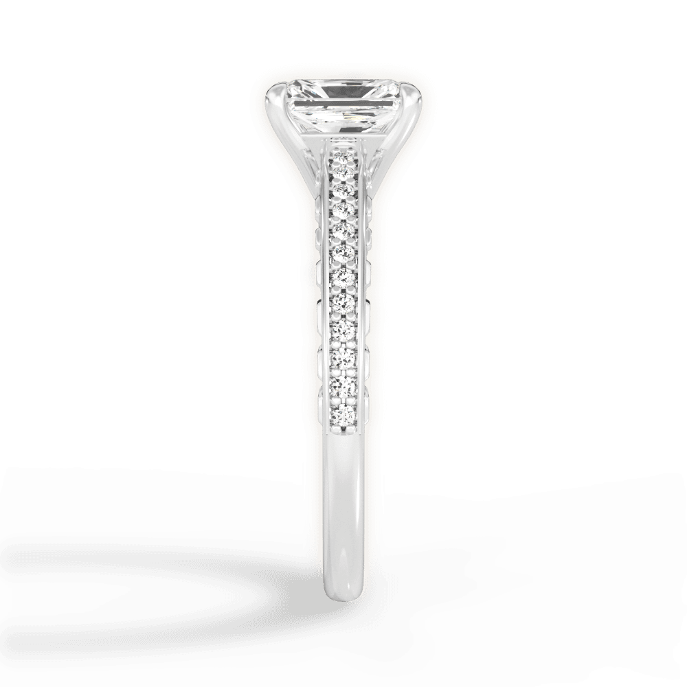 Caroline Radiant Cut Lab Grown Diamond Platinum Engagement Ring - View 4