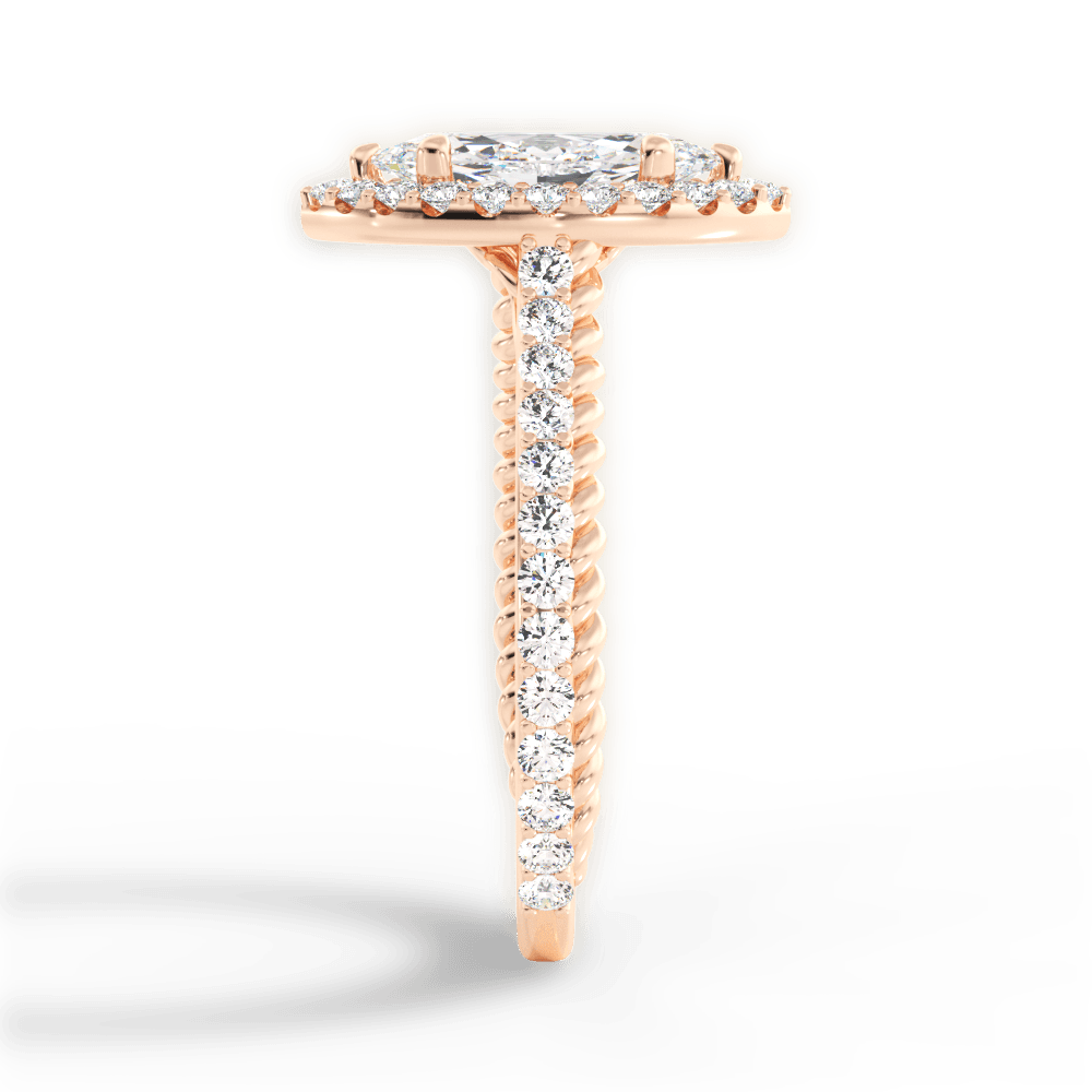 Kim Marquise Cut Lab Grown Diamond 18Kt Rose Gold Engagement Ring - View 4
