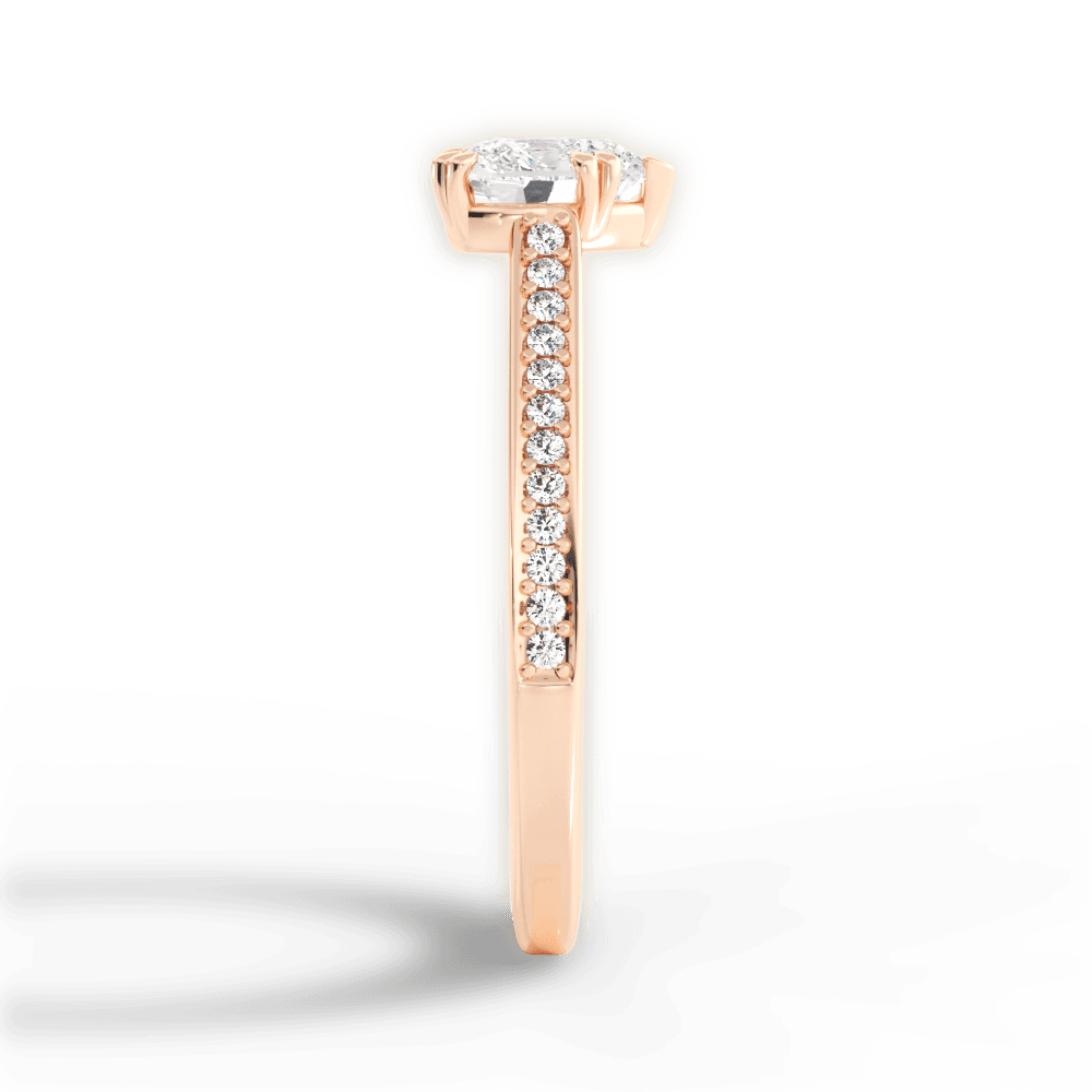 Denise Heart Cut Lab Grown Diamond 18Kt Rose Gold Engagement Ring - View 2