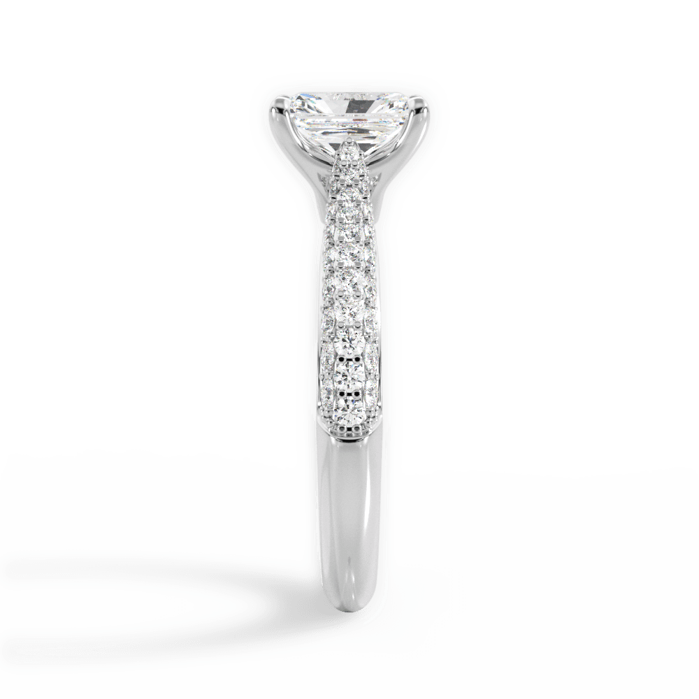 Kira Radiant Cut Lab Grown Diamond 14Kt White Gold Engagement Ring - View 2