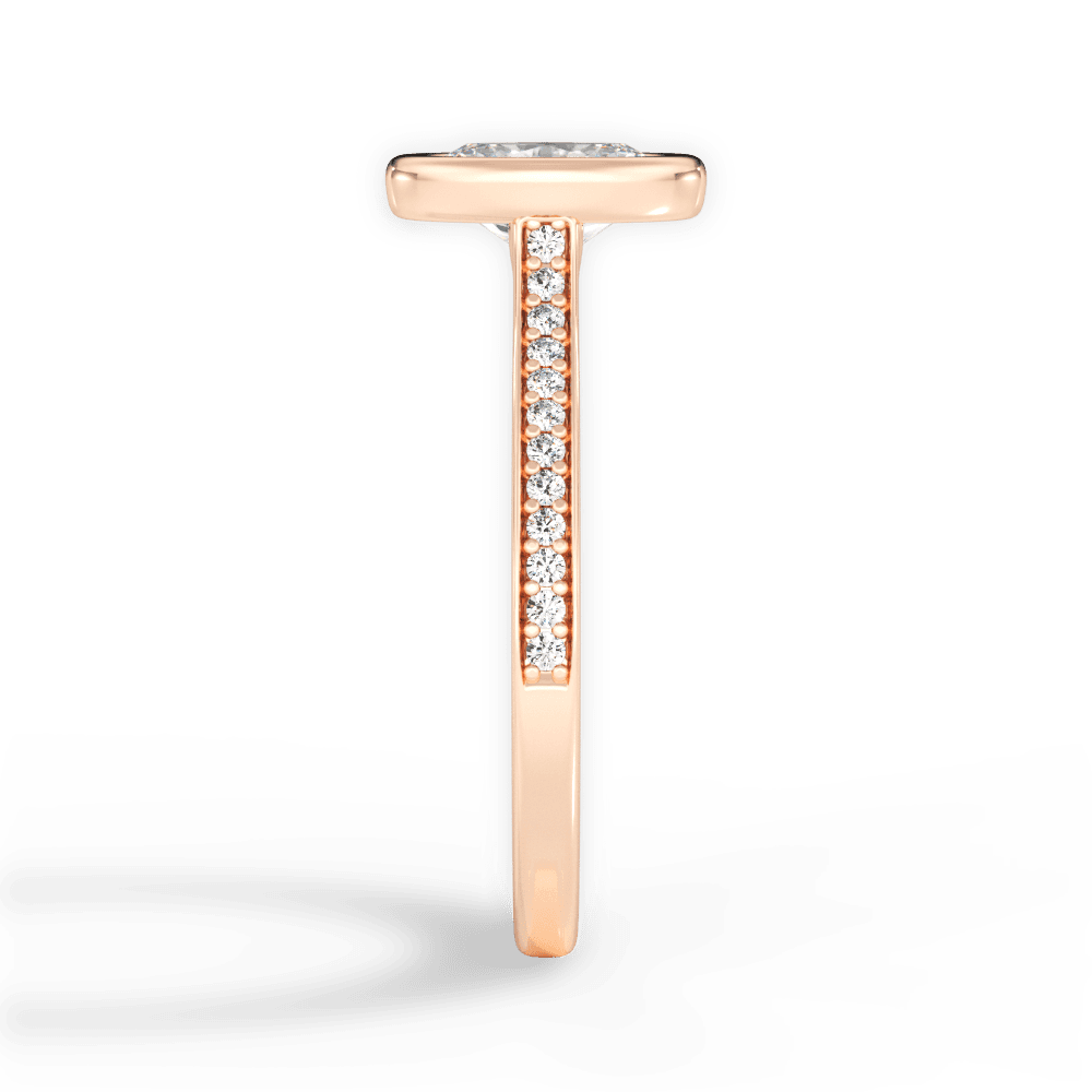 Deanna Oval Cut Lab Grown Diamond 18Kt Rose Gold Engagement Ring - View 3